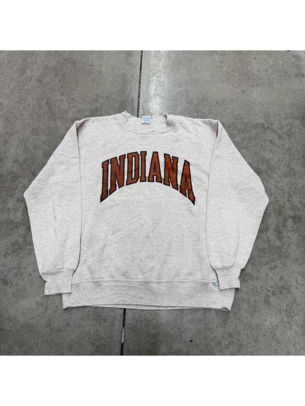 vintage university of indiana russell athletics made in usa collegiate crewneck